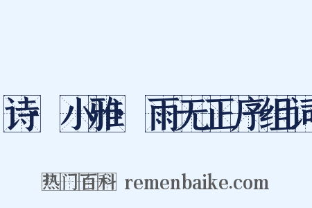 诗·小雅·雨无正序组词是什么意思的图片